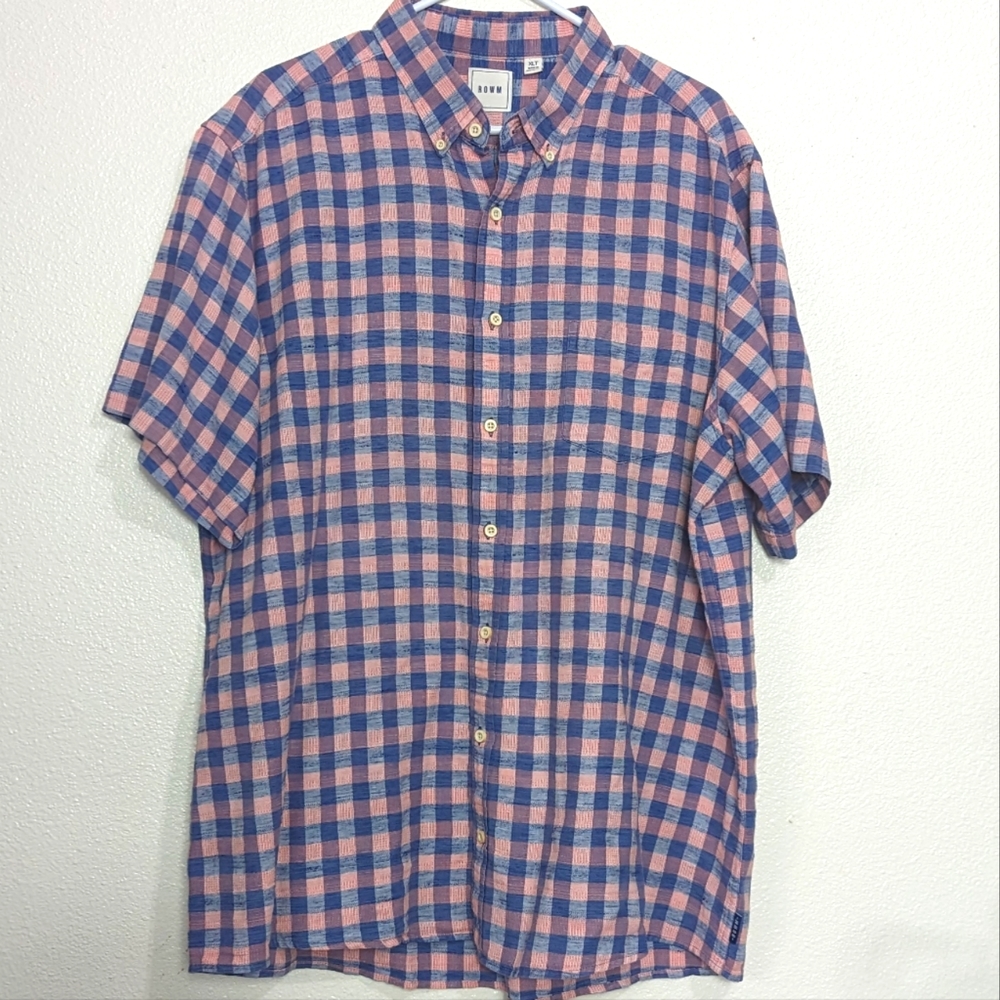 ROWM Men's XL Shirt Button Front Short Sleeve XLT